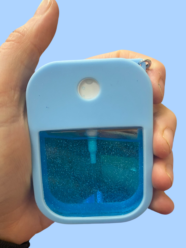 Blue Glitter Hand Sanitizer Spray